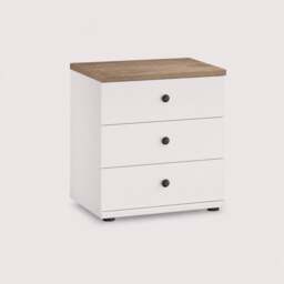 Varese 3 Drawer Bedside Cabinet, White - Barker & Stonehouse