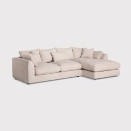 Harrington Large Chaise Corner Sofa Right, Neutral Fabric - Barker & Stonehouse