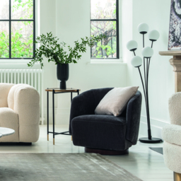 Pellaro Swivel Armchair, Grey Fabric - Barker & Stonehouse - thumbnail 1