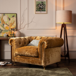 Highgrove Snuggler Armchair, Gold Fabric - Barker & Stonehouse - thumbnail 2