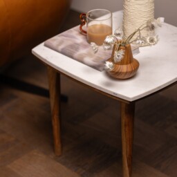 Vida Side Table Marble Top, Neutral Wood - Barker & Stonehouse - thumbnail 2