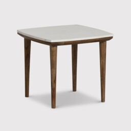 Vida Side Table Marble Top, Neutral Wood - Barker & Stonehouse