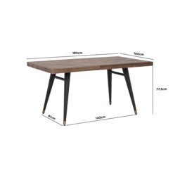 Modi Fixed Table Top 77x180x100cm, Wood - W180cm - Barker & Stonehouse - thumbnail 4