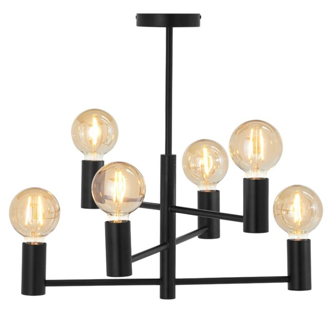 Black 6 Bulb Pendant Light Metal - Barker & Stonehouse - image 1
