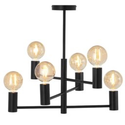 Black 6 Bulb Pendant Light Metal - Barker & Stonehouse - thumbnail 5