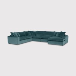 Alaska Modular Corner Sofa, Teal Fabric - Barker & Stonehouse