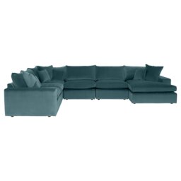 Alaska Modular Corner Sofa, Teal Fabric - Barker & Stonehouse - thumbnail 2