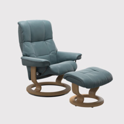 Stressless Mayfair Small Classic Recliner Chair & Footstool Leather - Barker & Stonehouse