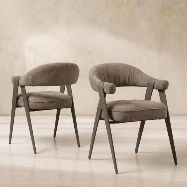 Abraham Dining Chair With Arms, Neutral Fabric - Barker & Stonehouse - image 1