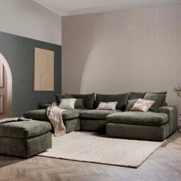 Alaska U Shaped Corner Sofa, Green Velvet - Barker & Stonehouse - thumbnail 2