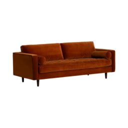 Hemingway 3 Seater Sofa, Orange Velvet - Barker & Stonehouse - thumbnail 3