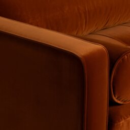 Hemingway 3 Seater Sofa, Orange Velvet - Barker & Stonehouse - thumbnail 6