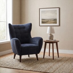 Lucian Armchair, Blue Fabric - Barker & Stonehouse - thumbnail 2