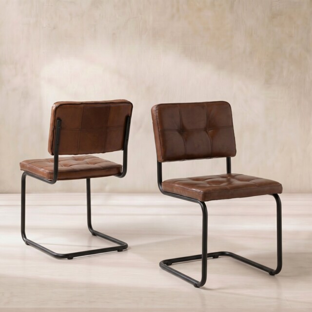 Pure Furniture Byron Dining Chair, Brown Leather - Barker & Stonehouse - image 1