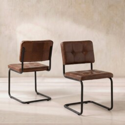 Pure Furniture Byron Dining Chair, Brown Leather - Barker & Stonehouse - thumbnail 1