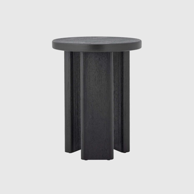 Black Round Side Table, Round Wood - Barker & Stonehouse - image 1