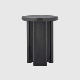 Black Round Side Table, Round Wood - Barker & Stonehouse - thumbnail 1
