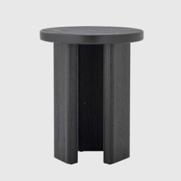 Black Round Side Table, Round Wood - Barker & Stonehouse - thumbnail 2
