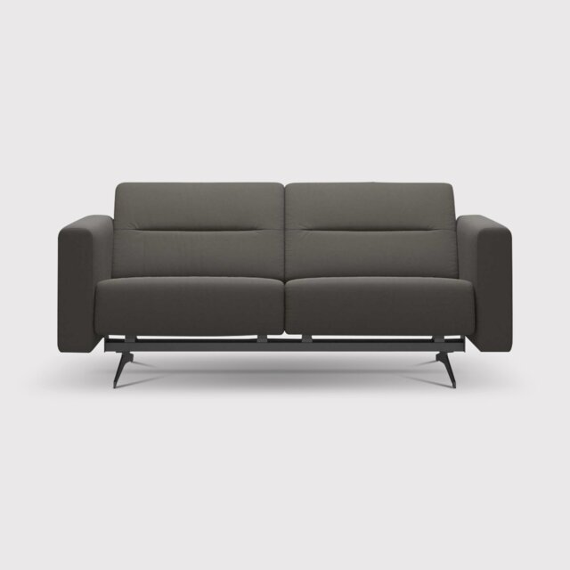 Stressless Stella 2 Seater With S2 Arm Recliner Sofa, Grey Leather - Barker & Stonehouse