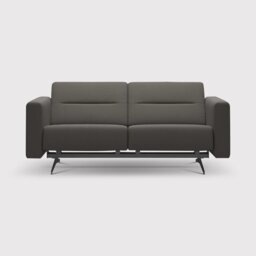 Stressless Stella 2 Seater With S2 Arm Recliner Sofa, Grey Leather - Barker & Stonehouse
