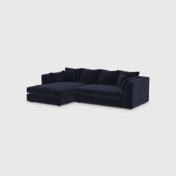 Harrington Small Chaise Corner Sofa Left, Navy Fabric - Barker & Stonehouse