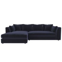 Harrington Small Chaise Corner Sofa Left, Navy Fabric - Barker & Stonehouse - thumbnail 2