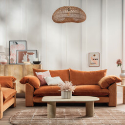 Hoxton Extra Large Sofa, Orange Fabric - Barker & Stonehouse - thumbnail 2