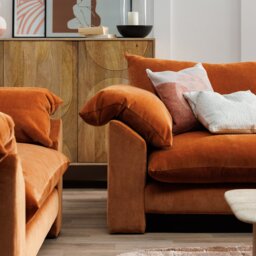 Hoxton Extra Large Sofa, Orange Fabric - Barker & Stonehouse - thumbnail 3