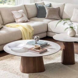 Cosmos Coffee Table, Round, White Ceramic - Barker & Stonehouse - thumbnail 4