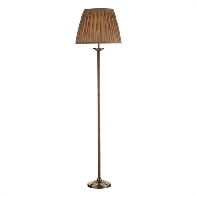 Slim Antique Brass Floor Lamp, Gold Metal - Barker & Stonehouse