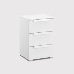 Frans 3 Drawer Bedside Table, White - Barker & Stonehouse