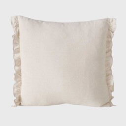 Natural Ruffle Cushion, Square, Neutral Fabric - Barker & Stonehouse