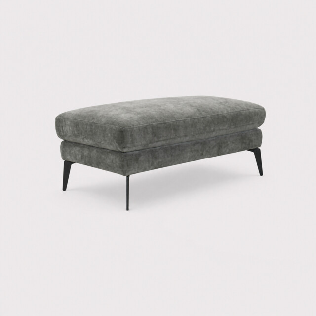 Zanuso Large Ottoman Footstool, Grey Fabric - Barker & Stonehouse - image 1