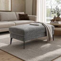 Zanuso Large Ottoman Footstool, Grey Fabric - Barker & Stonehouse - thumbnail 2