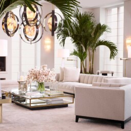 Eichholtz Chandelier Pearl 70x57x71.5, Gold Metal - Barker & Stonehouse - thumbnail 2