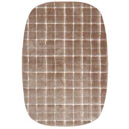 Fania 160X230cm Round Rectangle Rug, Square, Brown Polyester - Barker & Stonehouse