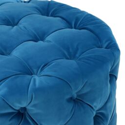 Timothy Oulton Lord Digsby Round Medium Footstool, Blue Fabric - Barker & Stonehouse - thumbnail 3