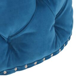 Timothy Oulton Lord Digsby Round Medium Footstool, Blue Fabric - Barker & Stonehouse - thumbnail 4