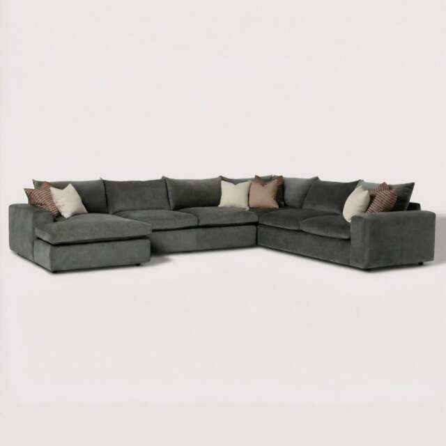 Providence Lhf Modular Corner Modular Sofa, Green Fabric - Barker & Stonehouse - image 1