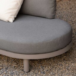 Zamora Garden 3STR Curved Sofa, Teak, Grey - Barker & Stonehouse - thumbnail 4