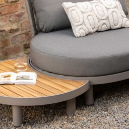 Zamora Garden 3STR Curved Sofa, Teak, Grey - Barker & Stonehouse - thumbnail 3