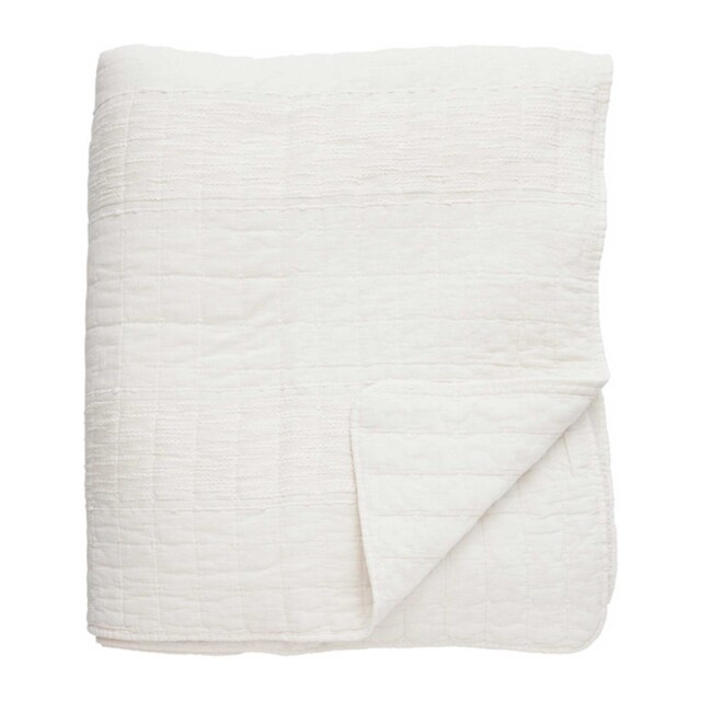 White Quilted Bedspread 260X240Cm Cotton - Barker & Stonehouse