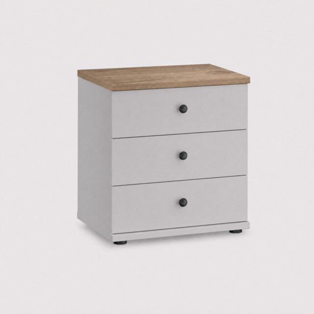 Varese 3 Drawer Bedside Cabinet, Grey - Barker & Stonehouse - image 1