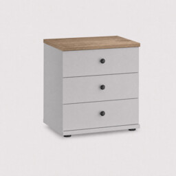 Varese 3 Drawer Bedside Cabinet, Grey - Barker & Stonehouse