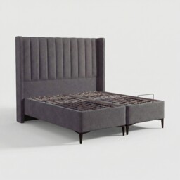 Tempur Suffolk King Slim Disc Static Divan Bed, Purple Velvet - Barker & Stonehouse