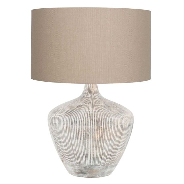 White Wash Lined Table Lamp Wood - Barker & Stonehouse - image 1
