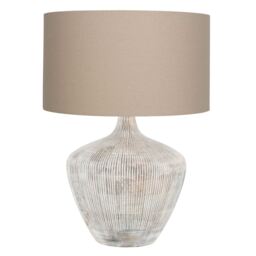White Wash Lined Table Lamp Wood - Barker & Stonehouse - thumbnail 1