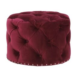 Timothy Oulton Lord Digsby Round Small Footstool, Red Fabric - Barker & Stonehouse - thumbnail 5