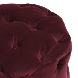 Timothy Oulton Lord Digsby Round Small Footstool, Red Fabric - Barker & Stonehouse - thumbnail 4
