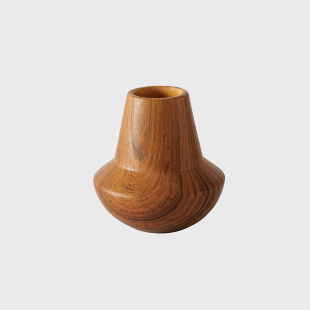 Wood Effect Shaped Vase, Brown Ceramic - Barker & Stonehouse